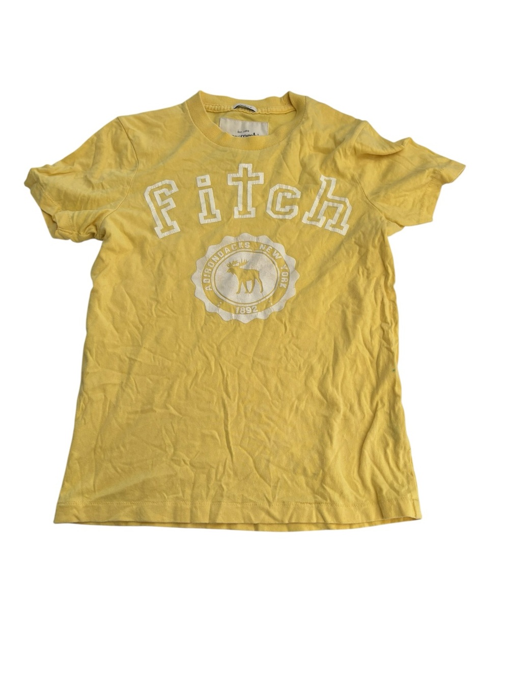 Abercrombie & Fitch size large Yellow baby Logo Tee flaw y2k preppy